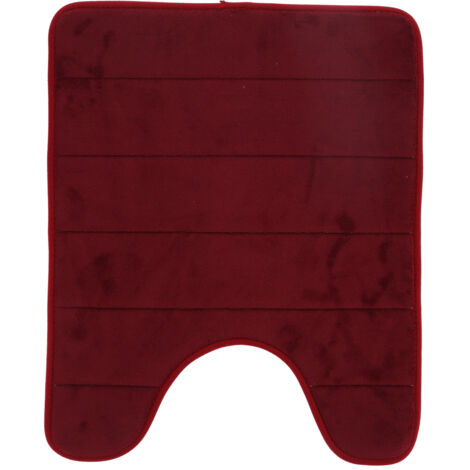 Tapis de bain/tapis de sol en forme de U, antidérapant et absorbant, adapté aux salles de douche (bordeaux) (1/5)