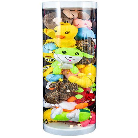 Seau de rangement pour peluches, fabriqué en PET transparent anti-poussière, facile à utiliser, robuste et durable, 50 x 26 cm. (1/5)