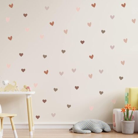 Lot de 72 stickers muraux en forme de cœur, idéal pour les chambres d'enfants. Stickers adhésifs en forme de cœur, parfaits pour décorer les chambres d'enfants. Motif cœur. (1/5)
