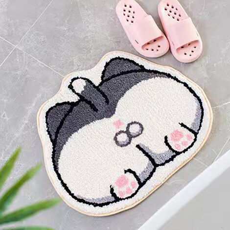 Tapis de bain, tapis de douche antidérapant et doux, tapis en microfibre pelucheux et ultra-absorbant (1/5)