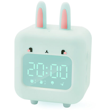 Réveil lapin, réveil enfant, réveil numérique pour chambre, avec veilleuse et minuterie, cadeau d'anniversaire pour garçons et filles. (1/5)