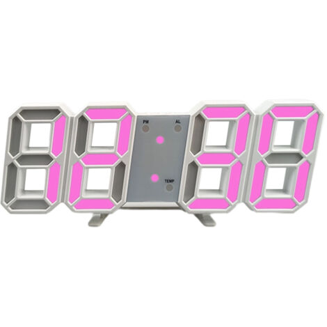 Réveil électronique 3D, horloge numérique LED murale, horloge électronique LED lumineuse moderne, affichage de la date et de la température. (1/5)