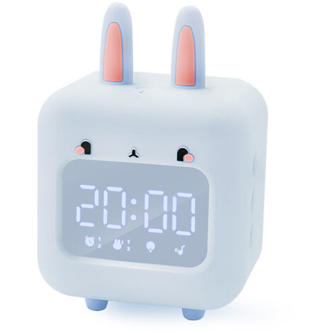 Réveil lapin, réveil enfant, réveil numérique pour chambre, avec veilleuse et minuterie, cadeau d'anniversaire pour garçons et filles. (1/5)