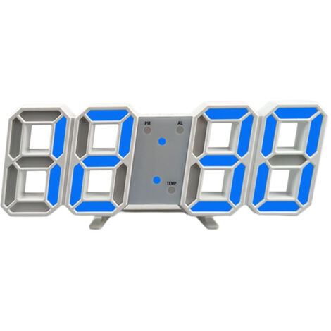 Réveil électronique 3D, horloge numérique LED murale, horloge électronique LED lumineuse moderne, affichage de la date et de la température. (1/5)