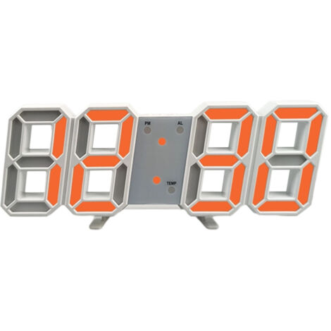 Réveil électronique 3D, horloge numérique LED murale, horloge électronique LED lumineuse moderne, affichage de la date et de la température. (1/5)