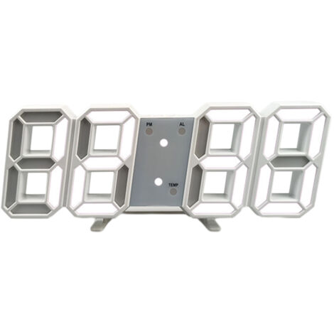 Réveil électronique 3D, horloge numérique LED murale, horloge électronique LED lumineuse moderne, affichage de la date et de la température. (1/5)