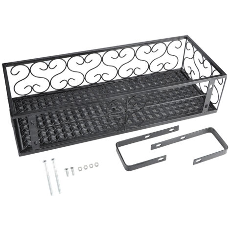 Étagère à fleurs suspendue en fer forgé pour balcon, support pour plantes en pot, rambarde de rangement pour plantes, décoration (1/5)