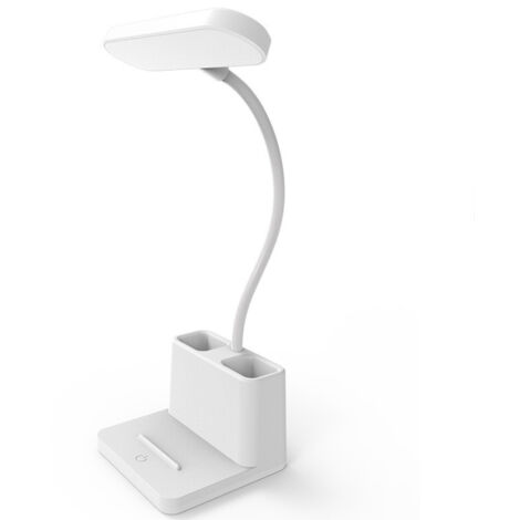 Lampe de bureau à piles pour une utilisation à domicile ou au bureau, lampe de bureau rechargeable, lampe de bureau sans fil avec porte-stylo, lampe de lecture protégeant les yeux. (1/5)