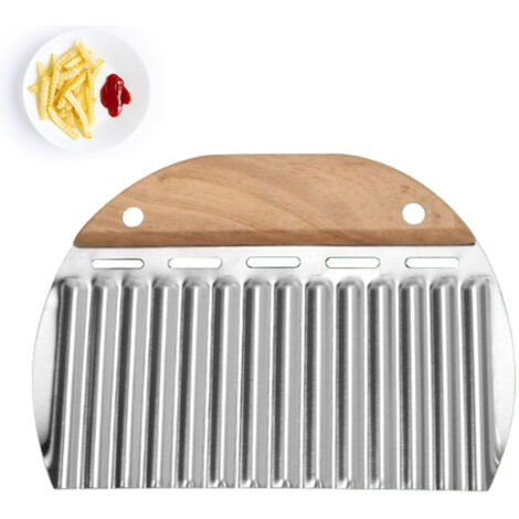 Couteau ondulé, couteau à frites ondulé, couteau à gaufres, coupe-légumes en acier inoxydable, lame ondulée (1/5)