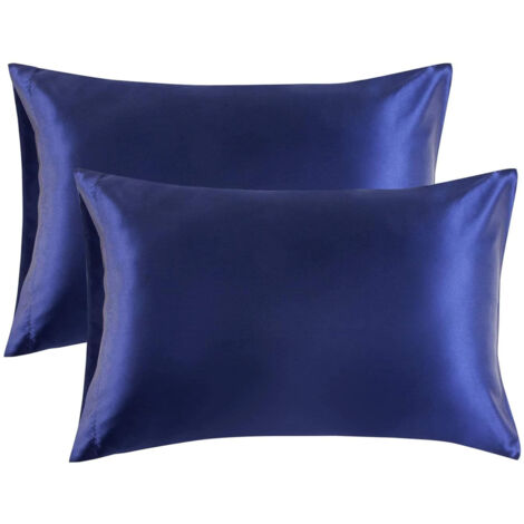 Taies d'oreiller en satin pour choyer vos cheveux et votre peau, lot de 2 - Taies d'oreiller de taille standard - Taies d'oreiller en satin style enveloppe - 51 cm x 66 cm (1/5)