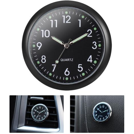 Horloge Voiture - 1 Pièce - Acier Galvanisé - Étanche Lumineuse - Tableau de Bord Bateau Vélo - 4 Cm (1/5)