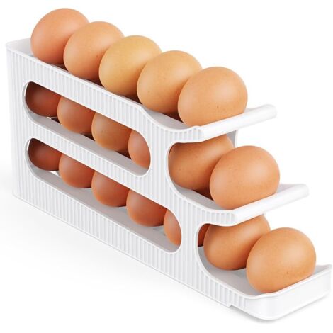 Distributeur Oeuf - 1 Pièce - Plastique - Roulage Automatique - Réfrigérateur Cuisine - 3 Étages (1/5)