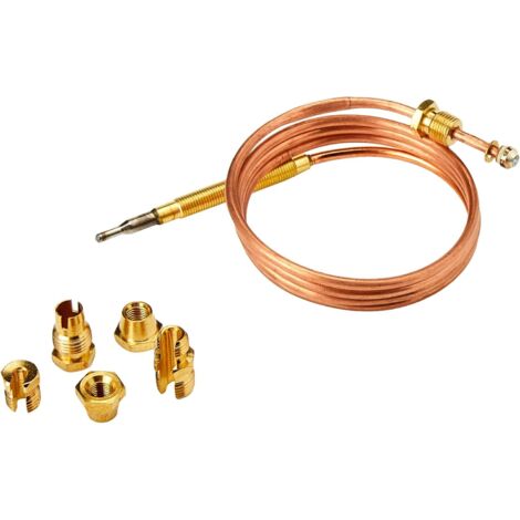 Kit Thermocouple Gaz Universel - 1 Pièce - 900 Mm - 6 Connecteurs - Sécurité Four Chaudière (1/3)