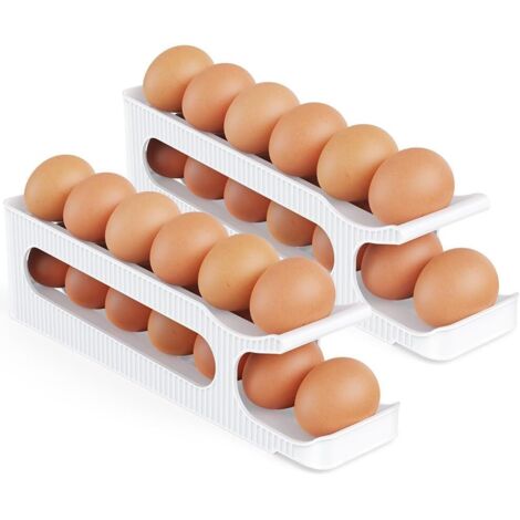 Distributeur Oeuf - 2 Pièces - Plastique - Roulage Automatique - Réfrigérateur Cuisine - 24 Œufs (1/5)