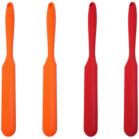 Ensemble de 4 pièces comprenant un racloir à beurre pour gâteaux, un racloir à pâte en silicone, un racloir pour mélanger la pâte et des ustensiles de cuisson antiadhésifs. (1/5)