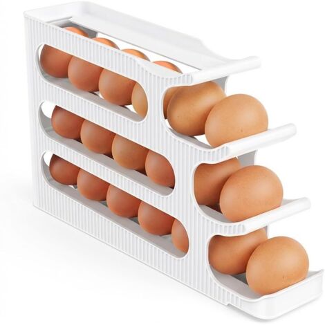 Distributeur Oeuf - 1 Pièce - Plastique - Roulage Automatique - Réfrigérateur Cuisine - 24 Œufs (1/5)