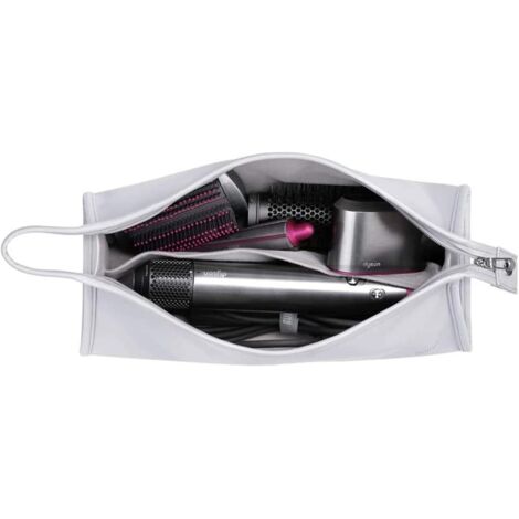 Trousse De Rangement Pour Sèche-cheveux - 1 Unité - Cuir PU - Protection Et Organisation - Voyage Et Domicile - Argent (1/5)