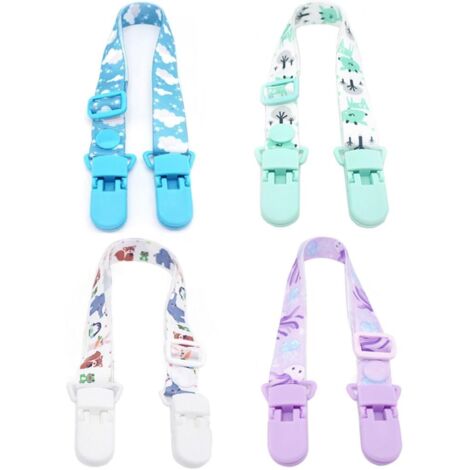 Sangle Ajustable - 4 Pièces - Nylon Et Plastique - Clip De Fixation - Pour Bavoir Et Serviette - 21 À 39 Cm (1/5)