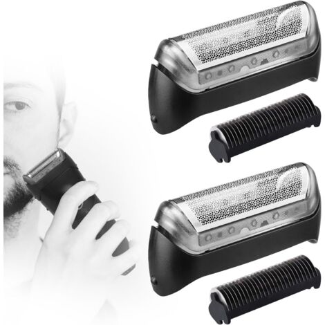 Têtes De Rasoir - 2 Pièces - Compatible Braun Série 10B 20B - Grille Et Lame Noire - Pour Rasoir Électrique Homme (1/5)