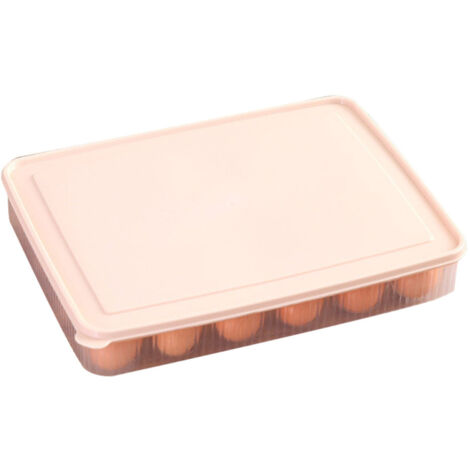 Plateau à œufs en plastique à 24 compartiments pour une utilisation domestique et l'organisation du réfrigérateur (rose) (1/5)