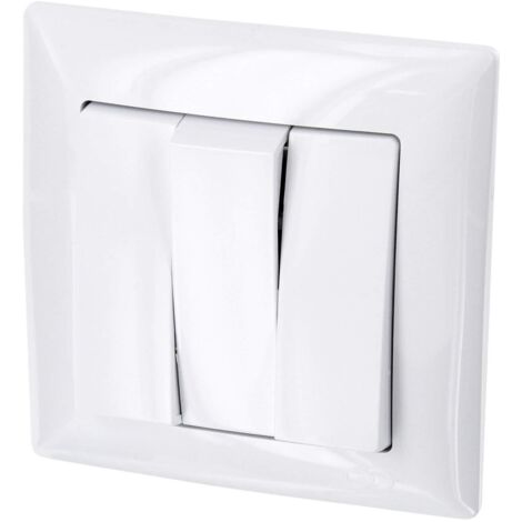 Interrupteur Triple Encastré - 1 Unité - ABS Et Acier - Rocker Manuel - IP20 Pour Pièce Sèche - Blanc Pur 82x82mm