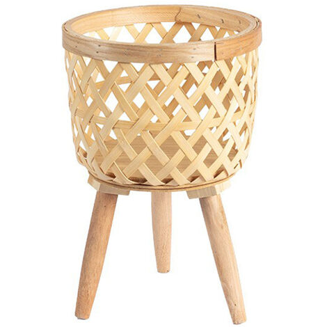 Support pour plantes en panier, panier tressé à la main pour pots de fleurs, support pour plantes en rotin, support rustique pour pots de fleurs d'intérieur en rotin (1/5)