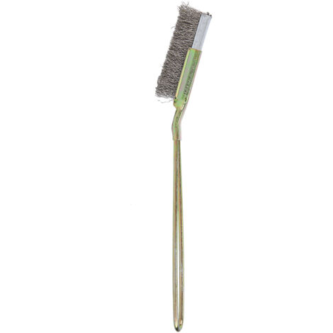 Brosse à bonsaï à poils souples en acier à tête droite, outil de nettoyage de jardin (tête droite), 22 cm (1/5)