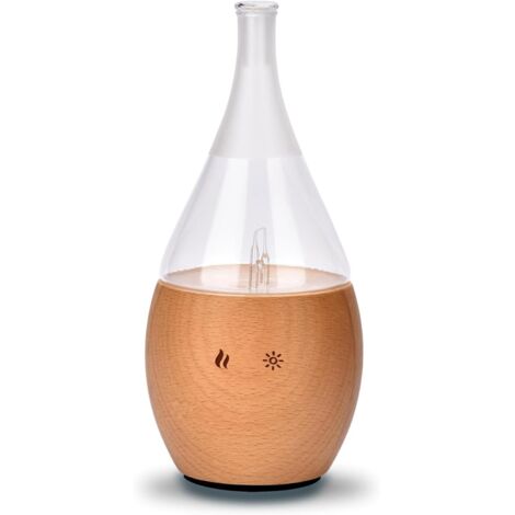 Diffuseur Huiles Essentielles - 1 Unité - Bois Et Verre - Nébulisation À Froid - Aromathérapie 80m² - Avec Minuterie Et LED (1/5)