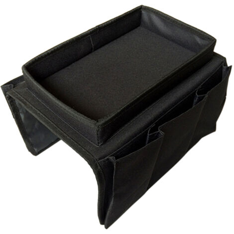 Sac de rangement pour accoudoir de canapé, sac de rangement pour plateau de canapé, sac de rangement suspendu pour table de chevet, noir (1/5)