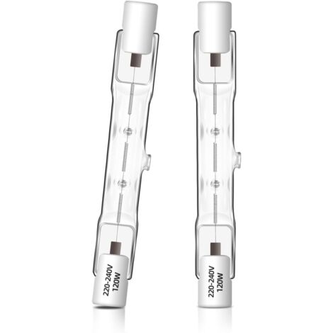 Ampoule Halogène R7s - Lot de 2 - 120W 78mm - Dimmable 230V - Blanc Chaud 2700K - Pour Projecteur (1/5)