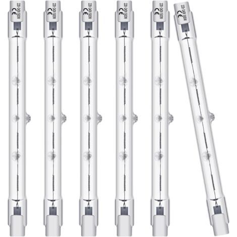 Ampoule Halogène R7s - Lot de 6 - 118mm 500w - Dimmable 3400lm - Éclairage Travail et Sécurité - Blanc Chaud (1/5)
