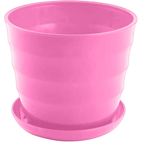 Pot de fleurs rond et moderne, flexible et doté d'un plateau amovible, idéal pour le jardinage, le bureau et le balcon. (1/5)