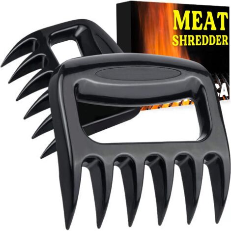 Griffes À Viande - Lot De 2 - Nylon Renforcé - Résistant Chaleur 180°C - Pour Barbecue Et Cuisine - Noir (1/5)