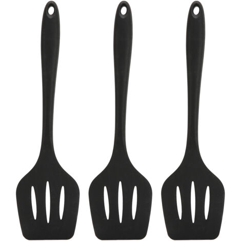 Ensemble de 3 spatules en silicone, faciles à nettoyer, inodores, spatules ajourées en silicone de qualité alimentaire, outil de cuisine multifonctionnel. (1/5)