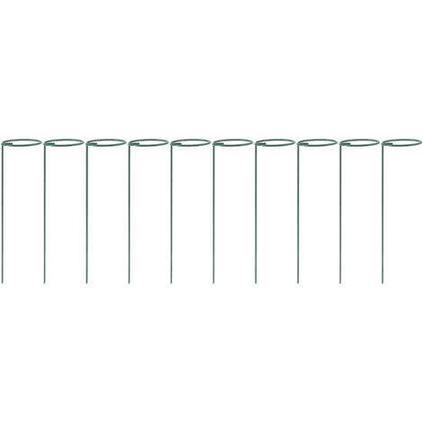 10 supports métalliques pour plantes en pot, de 25 cm de long, petits supports verts pour jardin, adaptés aux jardins, pelouses, terrasses et patios. (1/5)
