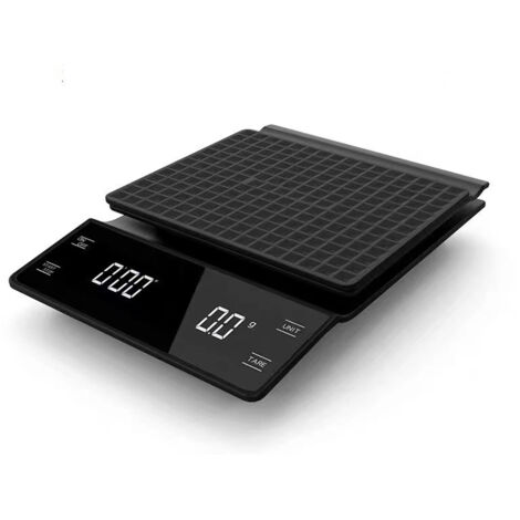 Balance de cuisine pour café avec minuteur, haute précision 3 kg 0,1 g, adaptée au café filtre, au café à la verseuse, etc., avec écran LCD rétroéclairé. (1/5)