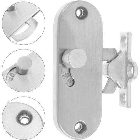 Serrure de porte coulissante à angle droit de 90 degrés avec loquet et vis, adaptée aux garages, jardins, salles de bains, placards, cuisines, granges, etc. (1/5)