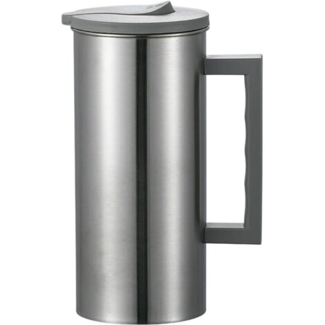 Pichet Eau Acier Inoxydable - 1 Unité - Métal Gris - 1,8 L - Boissons Froides et Chaudes - Maison et Voyage - 23 cm (1/5)