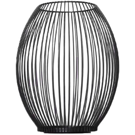 Bougeoir en métal, bougeoir d'extérieur, convient aux bougies en pot, bougeoir décoratif vintage, convient à la décoration intérieure, aux fêtes de mariage, style cage, noir.