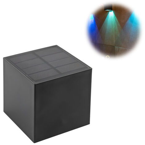 Applique murale carrée à LED solaire, applique décorative d'extérieur à lumière chaude, applique étanche, applique de jardin (1/5)