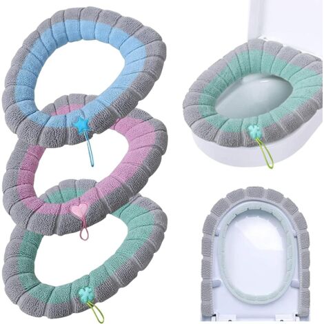 Housse De Siège De Toilette - Lot De 4 - Fibre Acrylique - Extensible Et Lavable - Pour Salle De Bain - 35,6 x 45,7 cm (1/5)