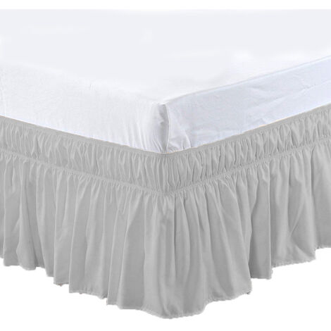Jupe de lit avec plis élastiques anti-poussière, facile à installer. - Jupe de lit avec plis élastiques anti-poussière, facile à installer.