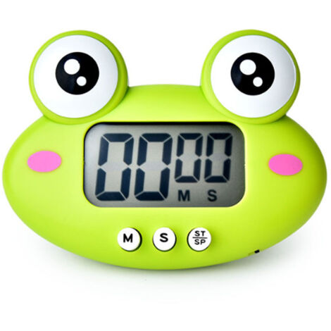 Minuteur de cuisine, minuteur à compte à rebours avec un adorable animal de dessin animé, grande horloge à écran LCD avec support. (1/5)