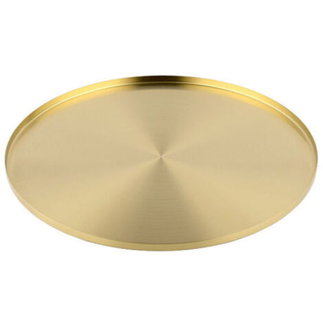 Plateau de rangement - or clair, côtés clairs (hauteur des côtés 1 cm, diamètre 36 cm) (1/5)