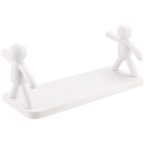 Étagère de rangement murale, aucune installation requise, conception compacte, grande capacité, capacité de charge robuste, blanche. (1/5)