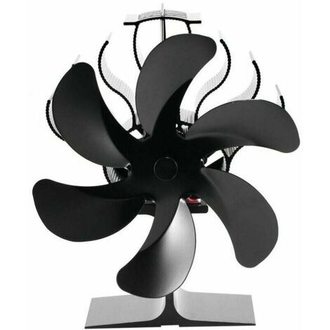 Ventilateur de poêle à entraînement thermique, ventilateur de cheminée à 6 pales, ventilateur de poêle à bois/à bûches ou cheminées. (1/5)