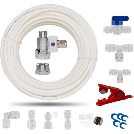Tuyau Alimentation Eau - 15m - POM - Kit Raccord Frigo Osmose Inverse - Universel - 6,35mm (1/5)