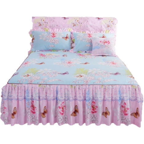 Jupes de lit, couvre-lits à volants, volants de lit, baldaquins, linge de lit en microfibre à volants pour chambres d'adultes/bébés. (1/5)