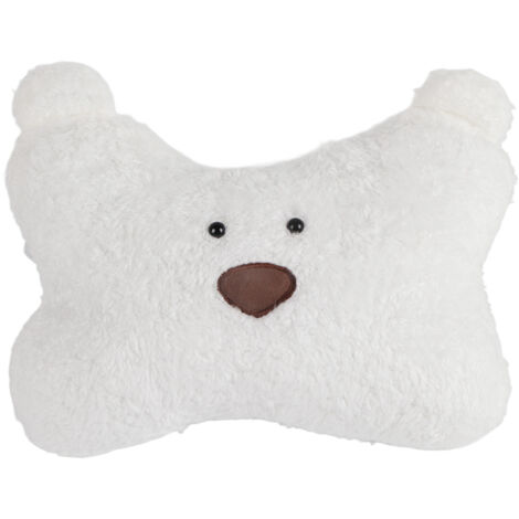 Coussin de voiture en forme d'ourson, doux et confortable grâce à sa matière pelucheuse, idéal pour soulager le stress. Un accessoire d'intérieur spécialement conçu pour les conducteurs. (1/5)