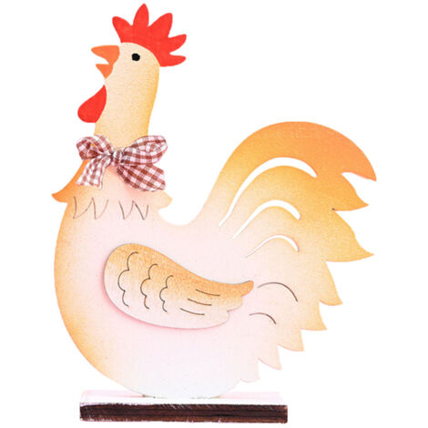 Coq décoratif en bois pour Pâques, décoration de bureau pour Pâques - Coq décoratif en bois pour Pâques, décoration de bureau pour Pâques (1/5)